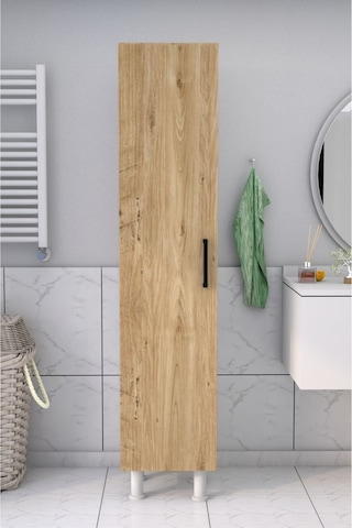 5 Raflı Banyo Boy Dolabı Beyaz Çam Atlantik Çam - Beyaz