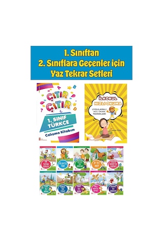 1.sınıftan 2.sınıfa Geçenler İçin Hızlı Okuma İle Çıtır Türkçe Çalışma Kitabım+10 Lu Hikaye Seti 3