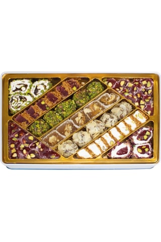 Tuğba Kuruyemiş Geleneksel Tatlar Metal Kutu Lokum 540gr Turkish Delight