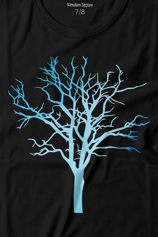 Kendim Seçtim Nature Hayat Ağacı Kuru Ağaç Silüeti Baskılı Tişört Çocuk T-shirt 001