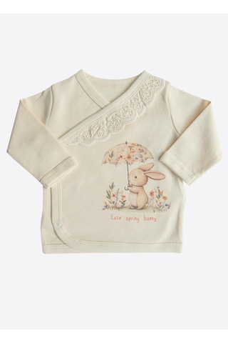 Kitikate Organik Cute Bunny 5'li Hastane Çıkış Seti Natural Krem