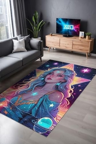Şönil Oyuncu Odası Halısı Kaymaz Pamuk Tabanlı Yıkanabilir Antibakteriyel Gamer Gaming Halısı 120x180 Diğer
