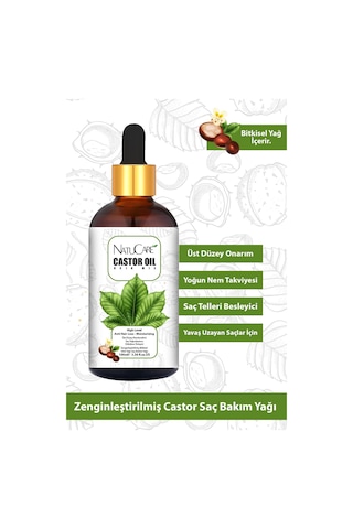 Natucare Üst Düzey Onarıcı Ve Yoğun Nemlendirici Castor Hint Saç Bakım Yağı 100ml
