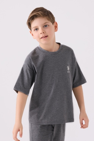 U.S. Polo Assn. Erkek Çocuk Antrasit Melanj Bermuda Takımı 5274-43665 Antrasit Melanj