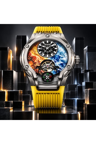 Pagani Design Pd-981 Everest Dağı Zirvesi Serisi Limited Edition Otomatik Erkek Kol Saati Sarı Gümüş