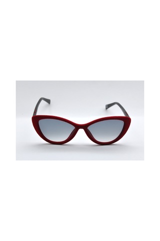 0404v 51 053 Kırmızı Kadife Cat Eye Gri Kız Çocuk Güneş Gözlüğü Kırmızı