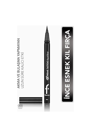 Extreme Tattoo Yüksek Pigmentli & Mat Bitişli Akmayan Likit Göz Kalemi 001 Black