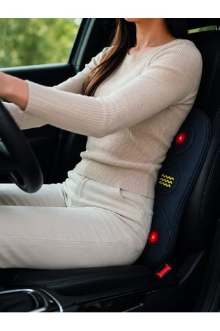 Titreşimli Isıtmalı Sırt Ve Bel Masaj Minderi Ergonomik Tasarım Lacivert