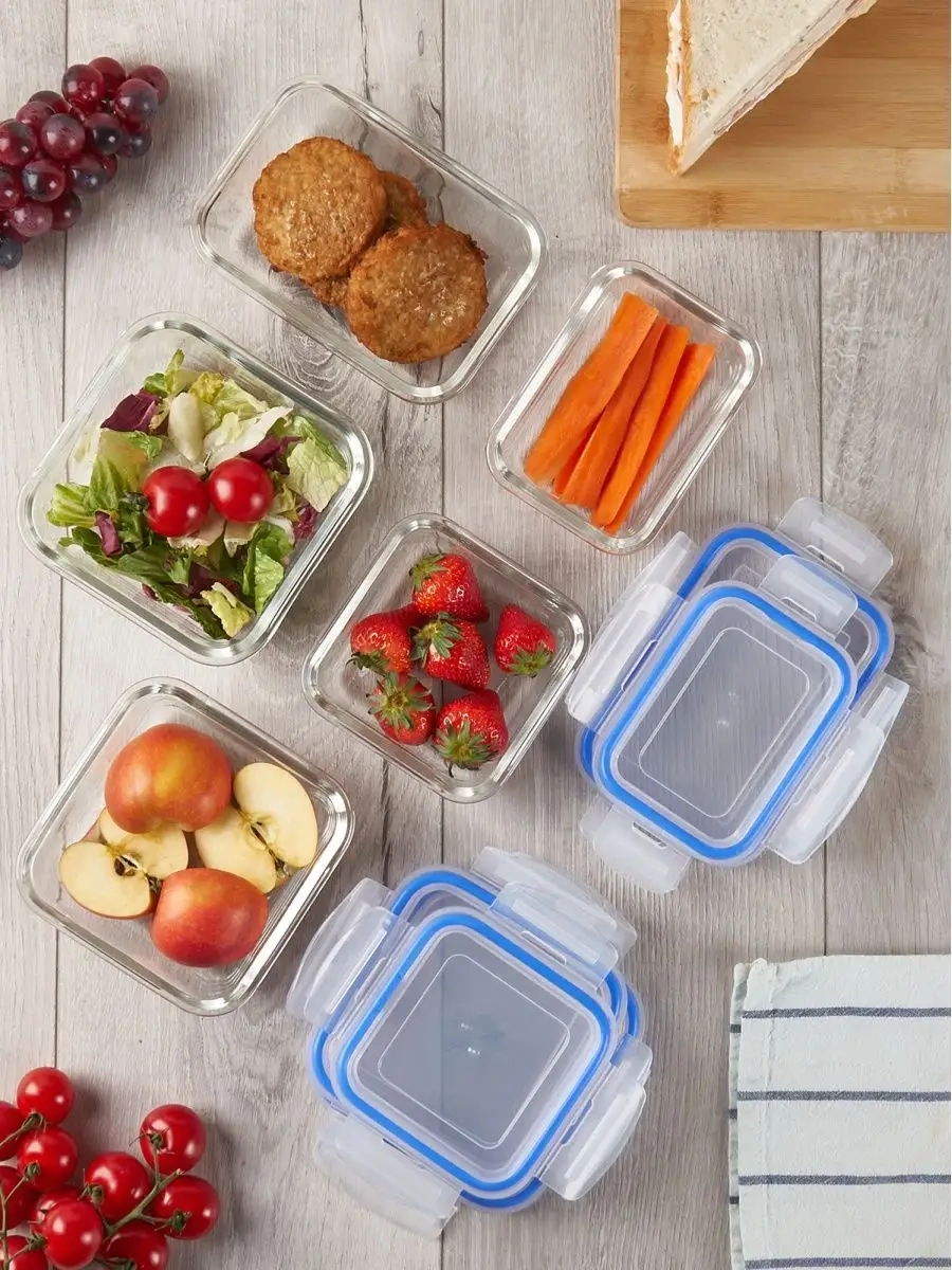 Eley Elst013b 5'li Cam Gıda Saklama Kabı Seti 141545198 Mavi