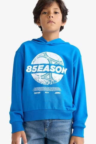 Defacto Kapüşonlu Baskılı Saks Erkek Çocuk Sweatshirt F2845a8/be59 Saks