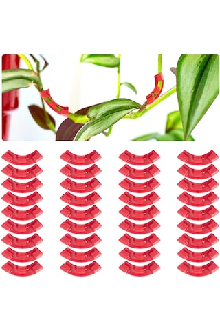 Dianziye 100 Adet Plastik Bitki Dal Bükücü Seti - 90 Derece Bahçe Sabitleyici, 3.5x1 Cm Kırmızı, Tomat Orkide Şekillendirici