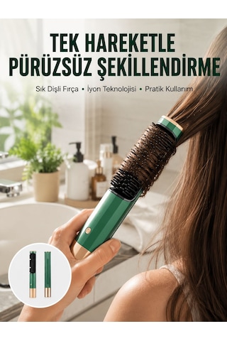 Düzleştirici Fırça Saç Düzleştirici Arada Fön Tarak Taşınabilir Yeni Nesil - Lisinya