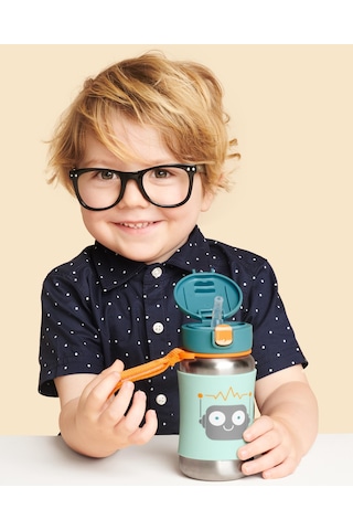 Skip Hop Zoo Pipetli Paslanmaz Çelik Suluk 350 Ml Robot Robot