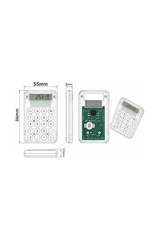 Pm-25419 Beyaz Mini Hesap Makinesi Çok Renkli