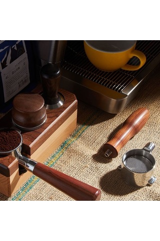 Bloomnest 51mm Dipsiz Portafilter Delonghi Ec680 Ec685 Uyumlu Gül Ağacı Sapı Filtre Sepeti Dahil