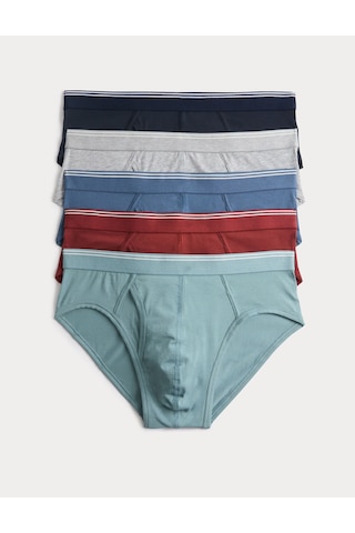 Marks & Spencer 5’li Pamuklu Cool & Fresh Slip T14006815S Çok Renkli