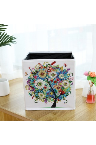 Jeemson Kırmızı Taş Tablo Dıy Depolama Kutusu - Kanvas Malzeme, 25cm Boyut, Araç Seti Dahil Snh002 Çok Renkli