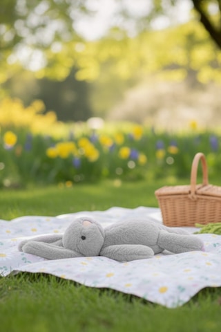 Yumuşacık Peluş Tavşan Hediyelik Bebek Uyku Ve Oyun Arkadaşı 45 Cm Oyuncak Gri