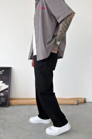 Siyah Basic Baggy Fit Pantolon Siyah