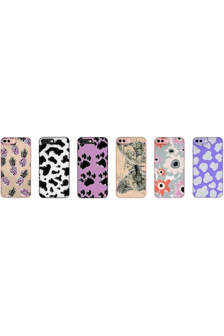 Goocamp Apple iPhone Uyumlu 7 Plus Kılıf Desenli Kamera Korumalı Parlak Nora Kapak - No5 NO5