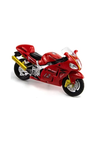 Suzuki Hayabusa Gsx1300 Die Cast Model Motorsiklet Kırmızı Standlı İnce Detay 1:18 Ölçek Çok Renkli