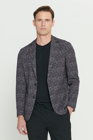 Ac&Co / Altınyıldız Classics Erkek Bordo Slim Fit Dar Kesim Mono Yaka Kazayağı Desenli Ceket Bordo