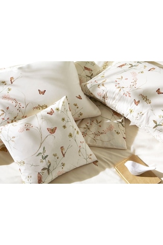 Taç Melle Ranforce Tek Kişilik Nevresim Takımı Krem