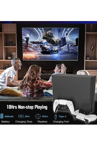 P4 Plus Bluetooth Titreşimli Ps4/ps5 Uyumlu Pc Telefon Joystick Kablosuz Oyun Kolu Siyah