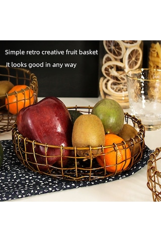 Yifomall Klasik Japon Stili El Dokuma Küçük Mutfak Sepeti - Meyve, Atıştırmalık, Pastane Ürünleri Ve Masa Çöpü İçin Sıkıcı Olmayan Depolama Çözümü Antik Bakır