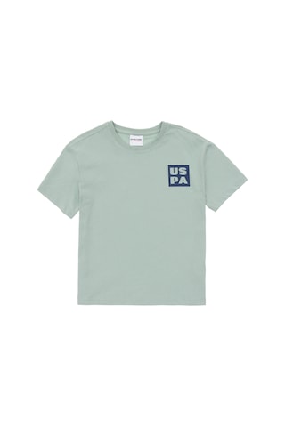 U.S. Polo Assn. Erkek Çocuk Su Yeşili Oversize Bisiklet Yaka Tişört 50295447-VR048