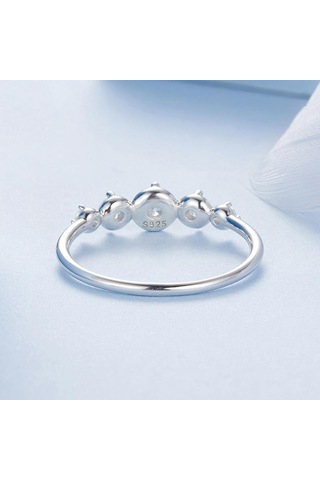 Bsr620 S925 Sterling Silver Platinum-plated Shining Zircon Ring 8 Çok Renkli