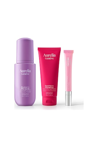 Aurelia Genève The Glow Skin Trio - Temizleme Köpüğü, Peeling, & Nemlendirici Etkili Lip Balm Seti