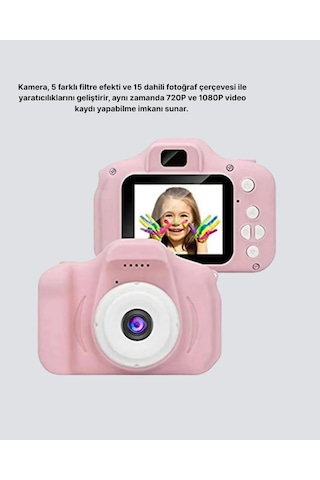 Çocuklar İçin Mini Fotoğraf Makinesi 8mp 1080p Video Ve Darbeye Dayanıklı - Lisinya