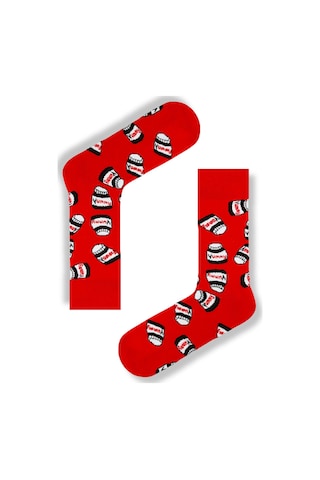 Unisex 3'lü Yummy Çikolata Desenli Çorap Seti Renkli