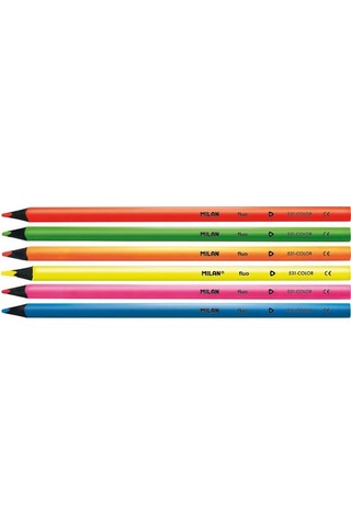 Mılan 752306 Black Wood Fluo Kuru Boya Kalemi 6lı