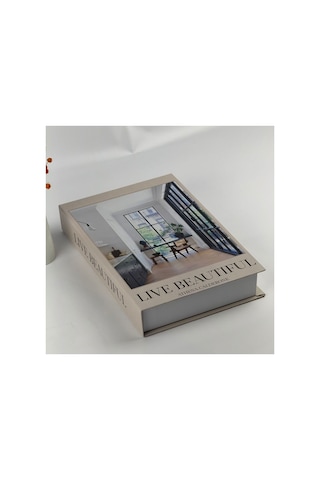 Bak Gel Al Kitap Görünümlü Dekoratif Kutu, Iskandinav Tarzı Kitap Şeklinde Saklama Kutusu, Ev Dekorasyonu, Modern Ev Dekorasyonu- Live Beautiful - Dvdktpkt008