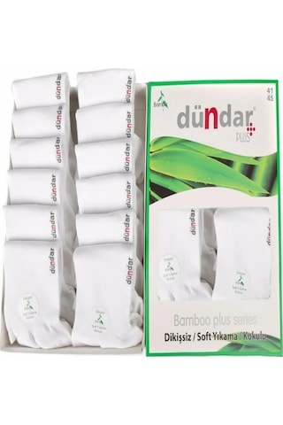 Dündar Çorap Dündar Plus 4605 Erkek Bambu Patik Çorap 12 Adet 001 Gri - Lacivert - Siyah 41 - 45 Beyaz