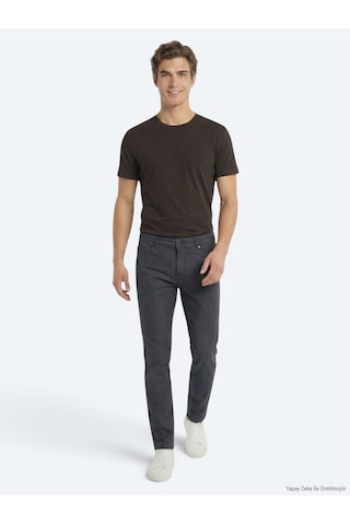 Kip Kahverengi Düz %100 Pamuk T-shirt kahverengi brown