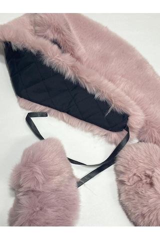 Kürk Yaka Ve Manşet Takım / Yumoş Kürk Pudra Pudra