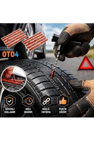 Oto4 10 Adet Lastik Tamir Onarım Fitili Yedek
