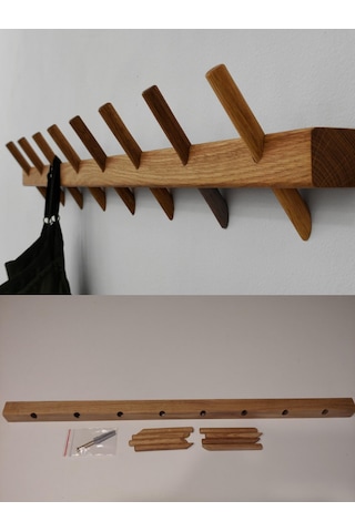 İskandinav Tarzı Ahşap Askılık - Çoklu Duvar Askısı