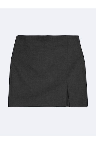 LTB Slim Fit Yırtmaçlı Mini Gri Etek