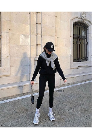 Unisex Siyah Renk Beyaz Logo Beyzbol Ny New York Şapka - Unisex Siyah - Beyaz