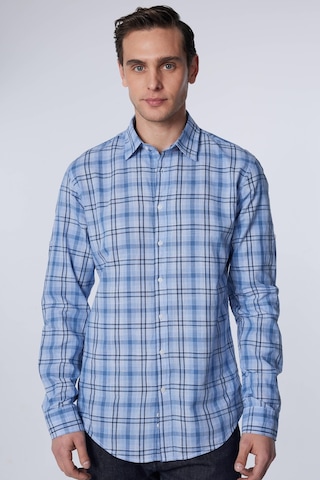 Tudors Slim Fit Uzun Kollu Dar Kalıp Kareli Keten Doku Yazlık Erkek Gömlek-30482-çok Renkli Çok Renkli
