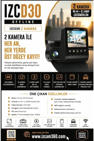 Izcd30 Araç İçi Kamera