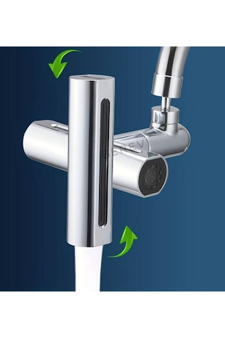 Krom Tasarruflu 4 Modlu Şelale Ayarlanabilir Musluk Başlığı Mutfak Eviye Bataryası Lavabo Bataryası