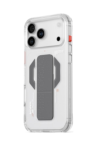 Apple Uyumlu iPhone 17 Pro Max Kılıf Skinarma M-safe Şarjlı Airbag Tasarımlı Standlı Haxa Kapak Şeffaf Şeffaf