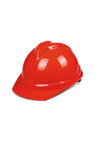 Symbee Kırmızı Abs Malzeme İş Yeri Kaskı - Konforlu, Nefes Alıcı Delikli, Çok Nokta Tamponlu, Yüksek Performans Döner Tip