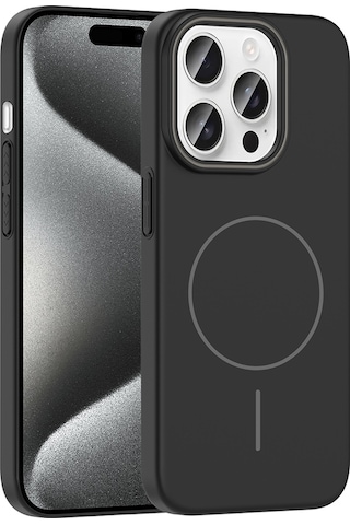 İphone 15 Pro Max Uyumlu Kılıf Magsafe Şarj Özellikli Zore Ruby Silikon Kapak - Lacivert Lacivert