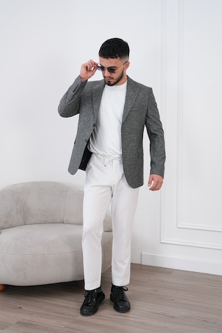 Dupont Classics Dupont Keten Slim Fit 6 Drop Sivri Yaka Çift Yırtmaçlı Erkek Blazer Ceket Antrasit - Gri
